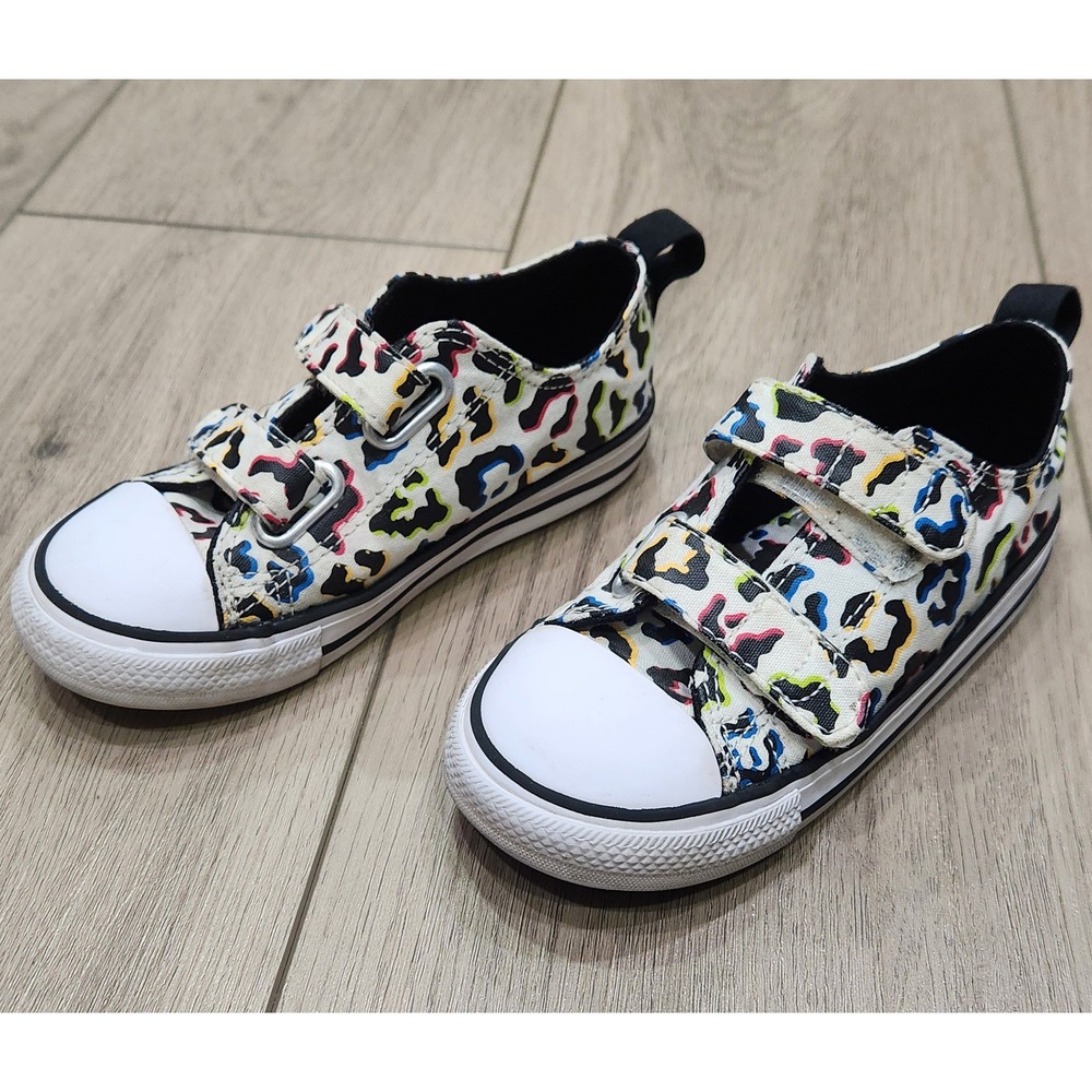 Converse‎ Chuck Taylor All Star Kids size 9 Rainbow Leopard Print Sneakers Shoes